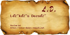 Lökös Dezső névjegykártya