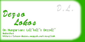 dezso lokos business card